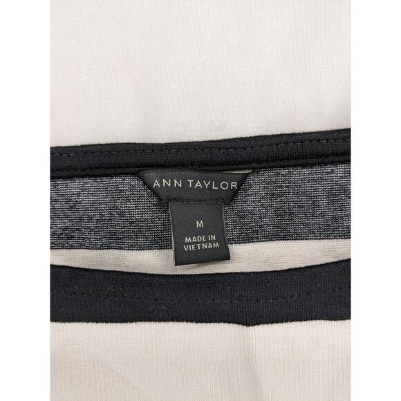 Ann Taylor Striped Blouse Medium Colorblock Crewneck Office Top Casual Colorful - Picture 3 of 8